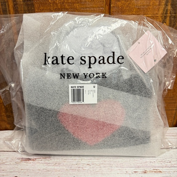 Kate Spade Sam Icon Intarsia Heart Faux Shearling Small Tote - Picture 8 of 9